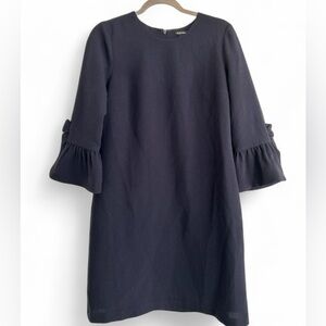 Club Monaco Bell Sleeve Shift Summer Wedding Guest Dress  Navy Blue Size 8